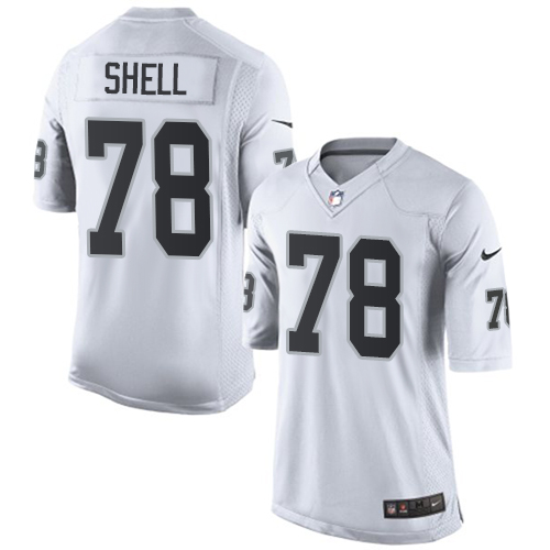 Men's Limited Art Shell Nike Jersey White Road - #78 NFL Oakland Raiders